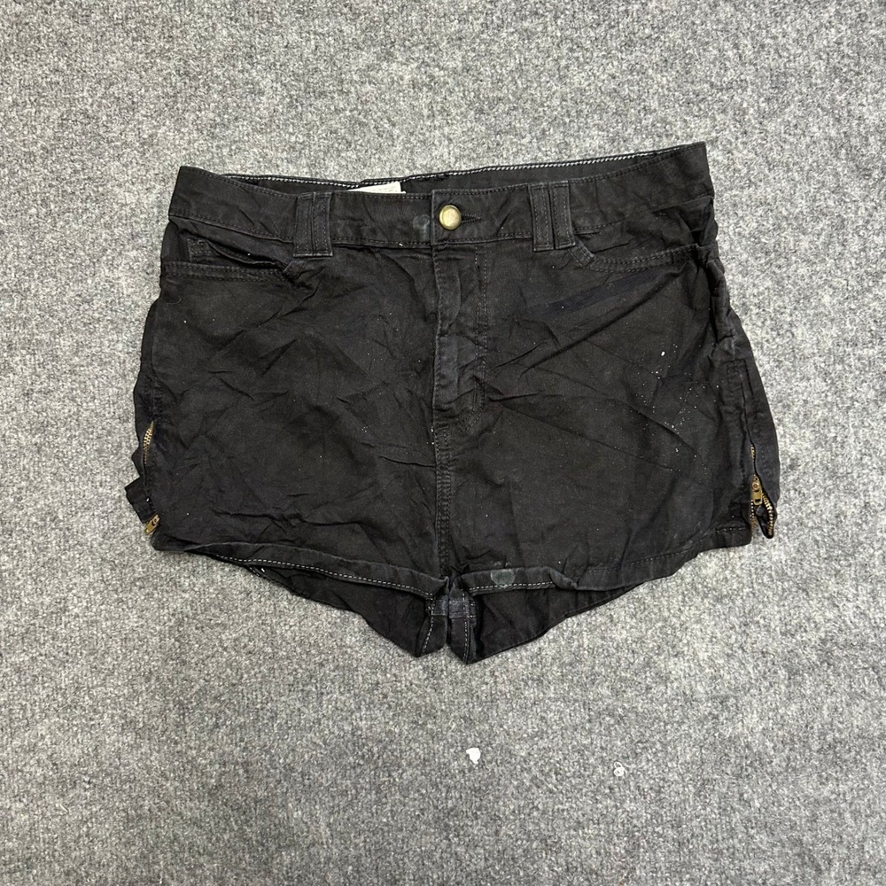 American Apparel Denim Shorts Womens Size 30 Black USA Made Casual Summer Slim